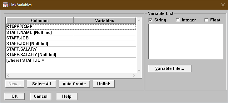 LinkVariablesDialog