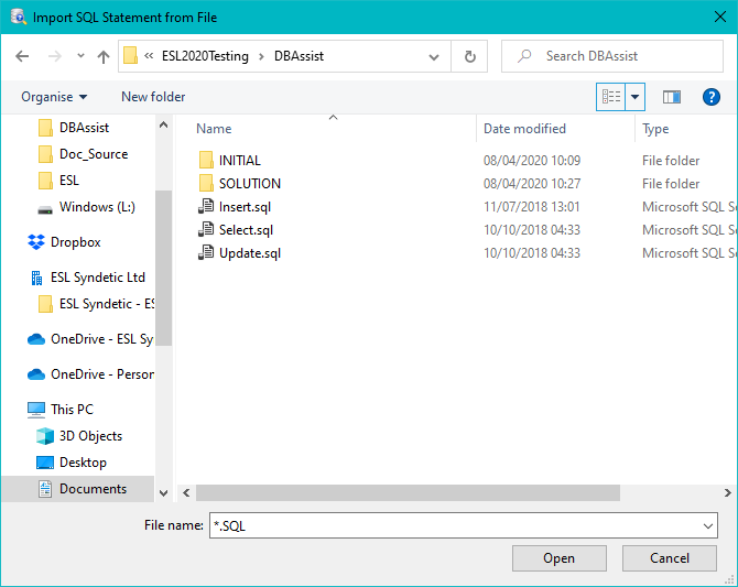 ImportSQLStatementFromFile